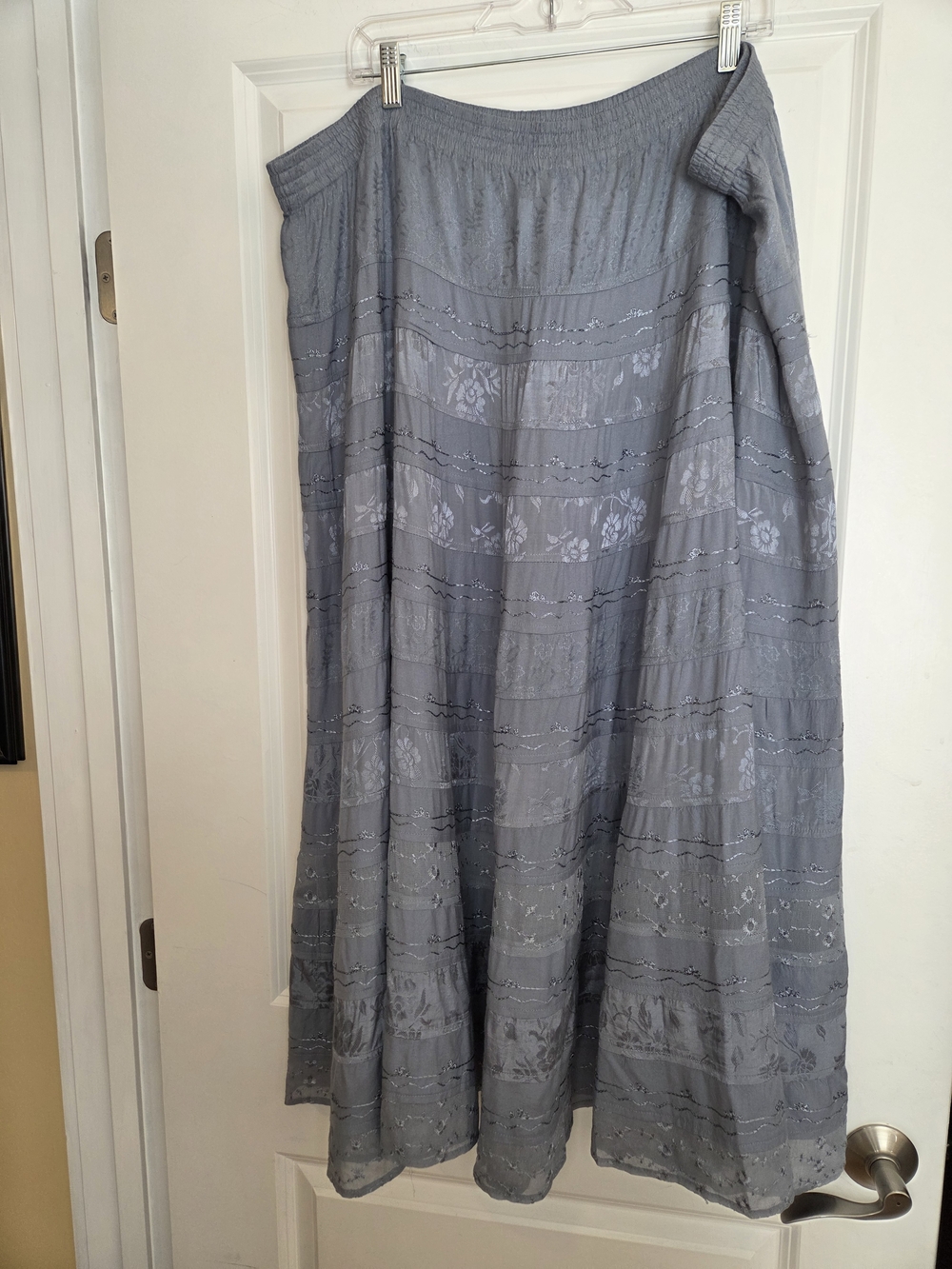 Coldwater Creek Boho Tiered Blue Maxiskirt Sz 1X Preloved - Picture 5 of 10